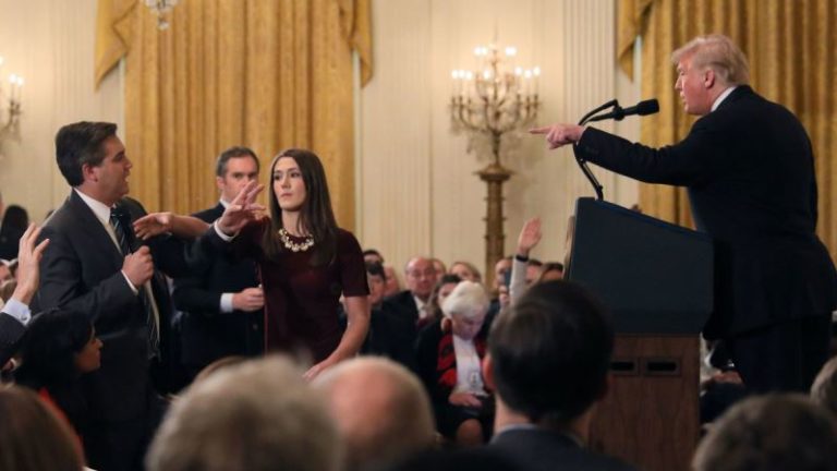 Trump, CNN reporter acosta exchange words